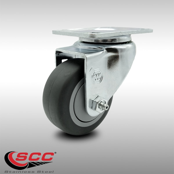 Service Caster 3 Inch SS Thermoplastic Rubber Wheel Swivel Top Plate Caster SCC-SS20S314-TPRB - main